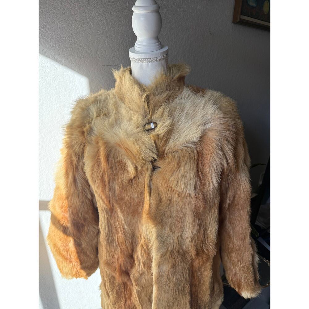 Vintage Spanish Tan Rabbit Fur Coat - Picture 4 of 12